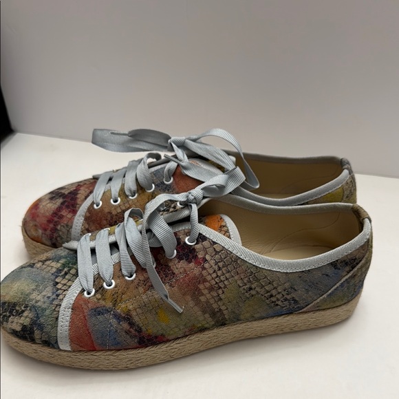 Sundance Red and Yellow Sneakers with Snakeskin Pattern